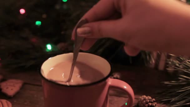 Delicioso feriado de Natal com latte — Vídeo de Stock