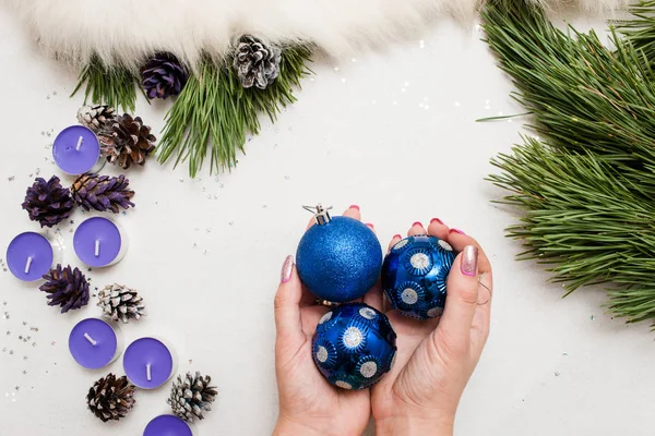 Feestelijke achtergrond van Kerstdecoratie — Stockfoto