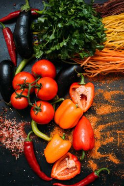 Gıda organik sebze makarna çeşitler