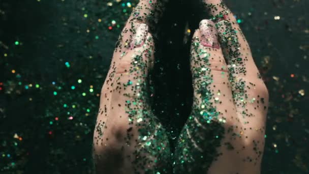Decorazione festiva con glitter — Video Stock
