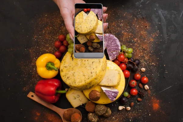 Fotografía de alimentos de lácteos rústicos. Queso —  Fotos de Stock