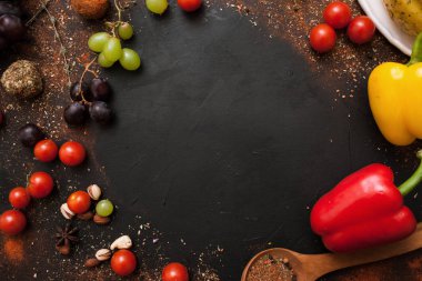 Sağlıklı rustik yemek tarifi çerçeve Üstten Görünüm