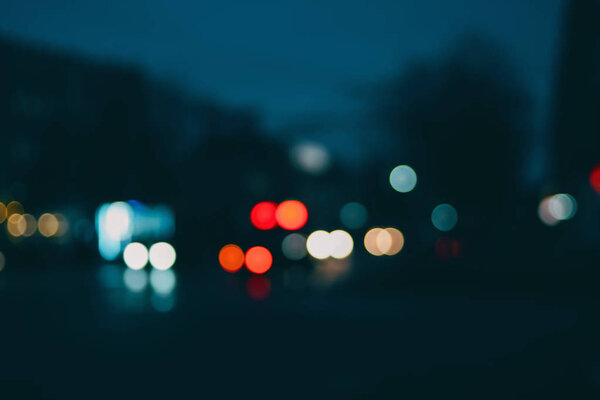 Bokeh blurring urban colours concept.