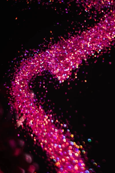 abstract pink glitter defocused blur nail art