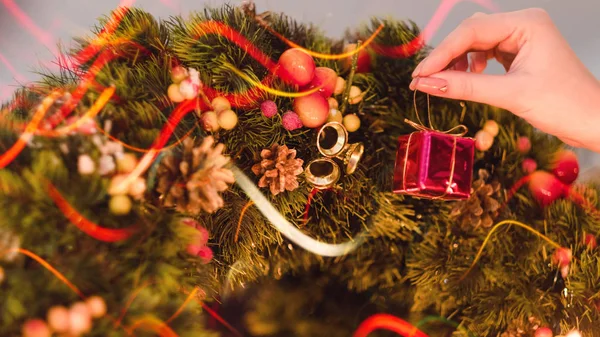 Decoración festiva preparación de la comodidad del hogar — Foto de Stock