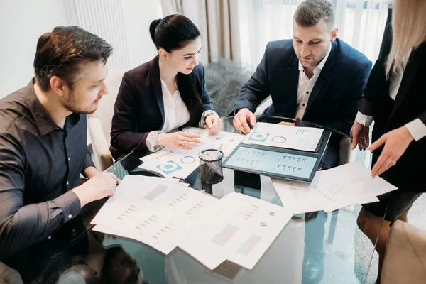 Business teamarbetsyta diskussion office — Stockfoto