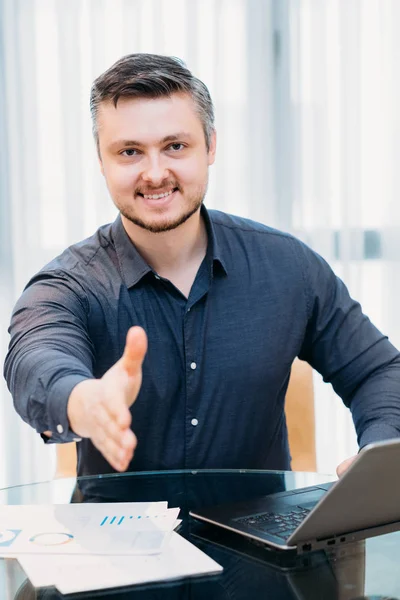 Contratación de empleo carrera reclutador hr mano bienvenida — Foto de Stock