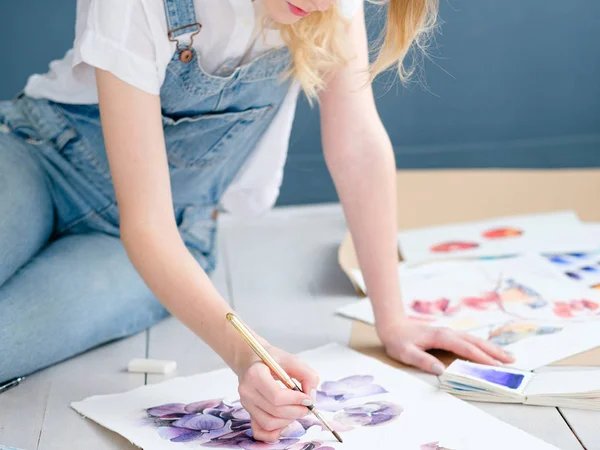 Kunst Malerei Hobby Freizeit Mädchen Zeichnung Bild — Stockfoto
