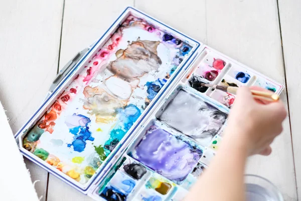 Sztuka farba farbowania akwarela atrament wymieszaj kreatywnych — Zdjęcie stockowe
