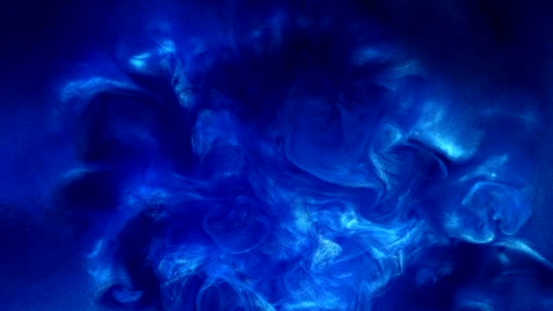 Stoomstroom marine blauw glitter vloeistof beweging overlay — Stockvideo