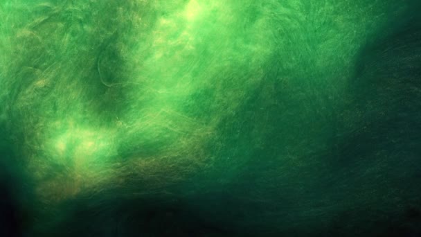 Abstrakt ånga flöde teal grönt glitter dimma rörelse — Stockvideo
