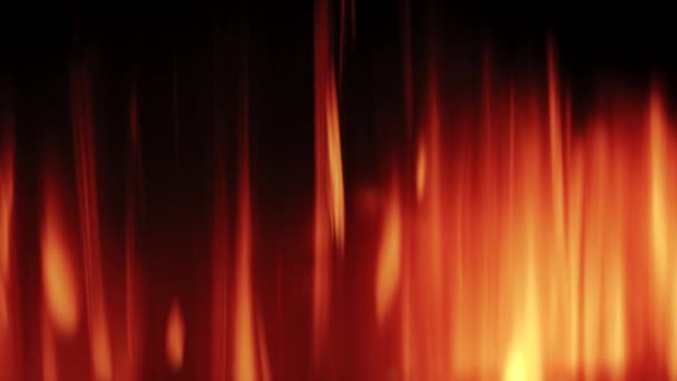 Vlammen achtergrond warm branden rood gloeiende stralen — Stockvideo