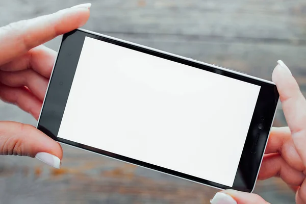 Aplicação móvel smartphone branco tela em branco — Fotografia de Stock