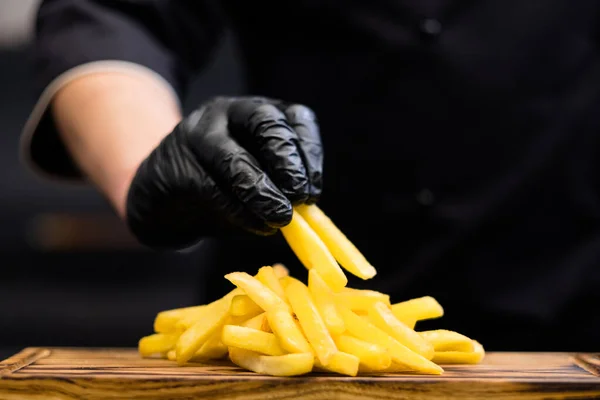 Restaurante americano de comida rápida snacks papas fritas — Foto de Stock