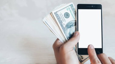 Online bankacılık mobil uygulaması akıllı telefon dolarları
