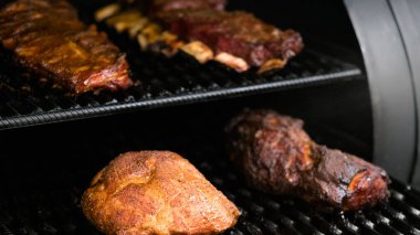 grill restaurant kitchen meat ribs bbq smoker clipart