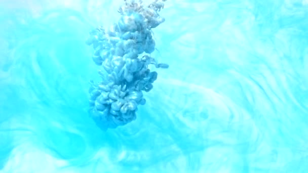 Tinta tiro superposición perla pintura azul efecto de flujo — Vídeos de Stock