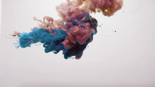 Festék felhő overlay izzó bronz kék füst áramlását — Stock videók