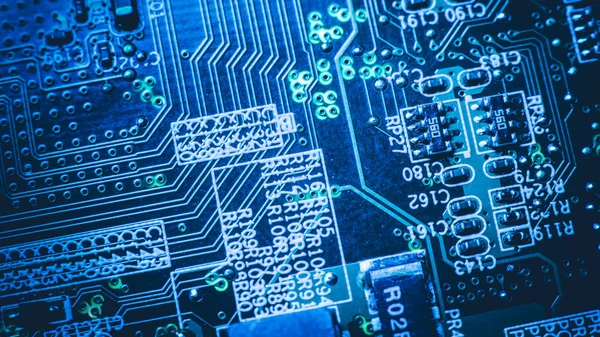 Microelectronics engineering printed circuit board — Stock fotografie