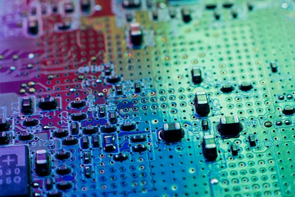 Elektronica moederbord circuit tracks — Stockfoto
