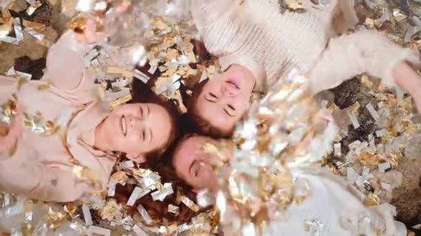 Glamour party leuk entertainment meisjes confetti — Stockvideo