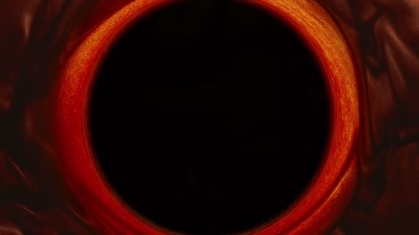 闪闪发光的油漆涡旋红褐色的黑色圆圈运动 — 图库视频影像