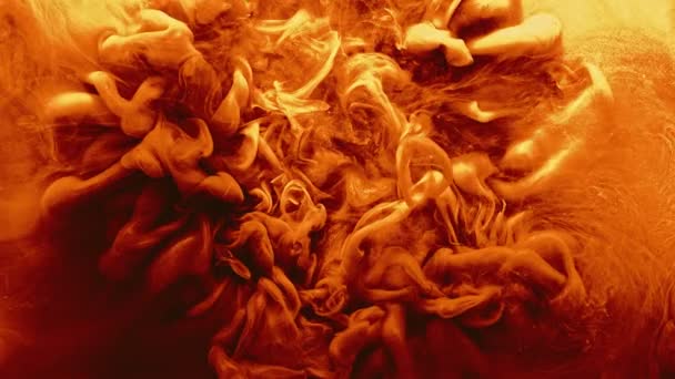 Flowing fume background orange golden steam cloud — Stock Video