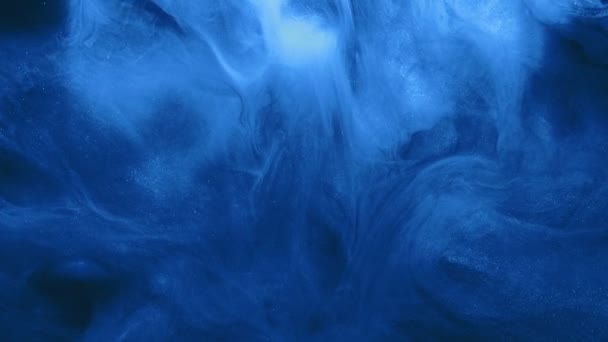 Glitter haze cloud motion navy blue steam flow — Stock Video