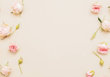 floral background pink rose buds peach background