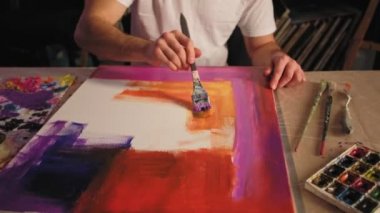 art therapy inspired man abstract work paint