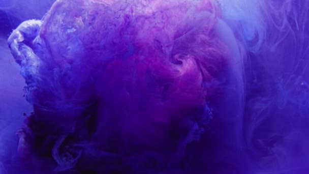 Ink in water purple blue haze motion effect — Stockvideo