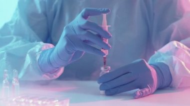 vaccine research technician drugs syringe vial
