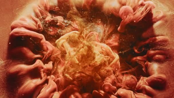 Cor nuvem fundo pêssego rosa pintura explosão — Vídeo de Stock