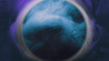 steam whirl overlay round frame blue flowing haze