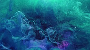 colored vapor motion blue green pink steam mix