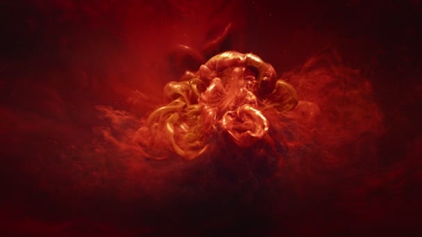 Вибух полум'я помаранчевий дим хмарний рух накладання — стокове відео