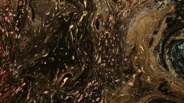 simli mürekkep hareketi siyah bronz sıvı karışımı