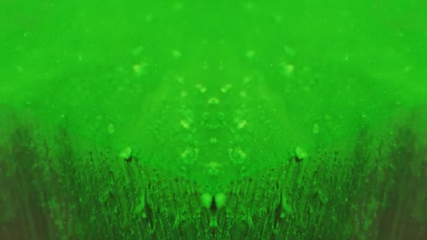 Paint drop texture neon green glitter fluid drip — Stock Video