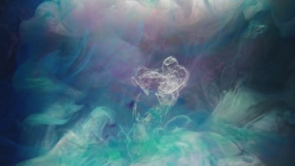 Color steam motion mosaic blue pink smoke mix flow — 图库视频影像