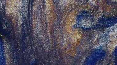 ink blend glitter phantom blue golden fluid motion