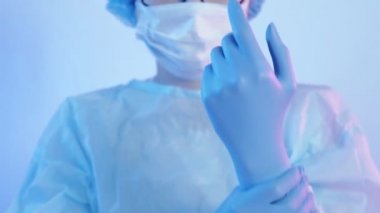 Grip terapisi kadın doktor koruyucu eldivenler