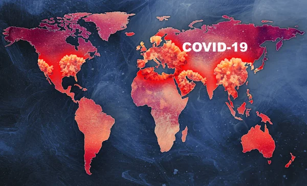 Covid-19 pandémie épidémie infectée carte du monde — Photo