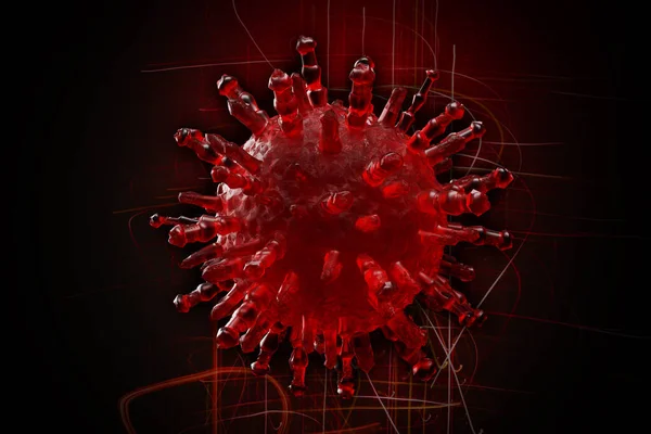 世界中で流行している赤いコロナウイルスは — ストック写真