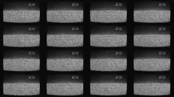 Echte analoge glitch tv hersenspoeling signaal vervorming — Stockvideo