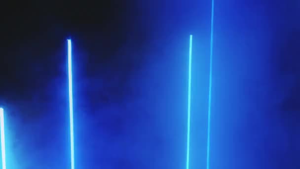 Néon lumière fumée classique bleu abstrait fond — Video
