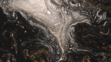 sıvı sanat beyaz siyah altın boya harman hareketi