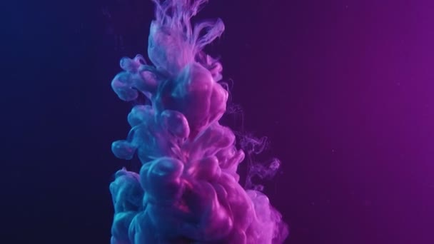 Inkoust voda stříkání perla tekutina mrak fialová modrá — Stock video
