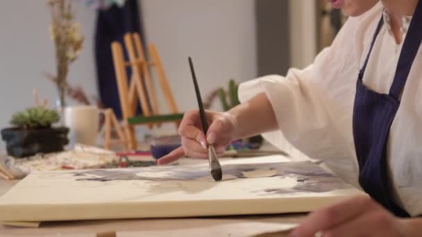 Aquarelle peinture inspiré femme atelier d'illustration — Video