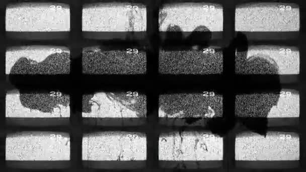 Glitch konst TV påverka gamla tv-skärmar — Stockvideo