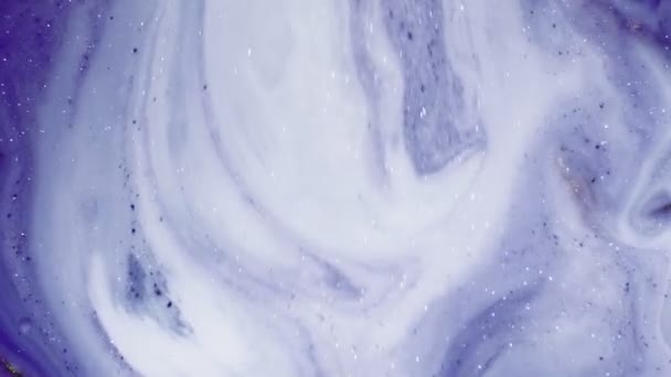 Glitter vloeistof overlay witte reiger fantoomblauw — Stockvideo